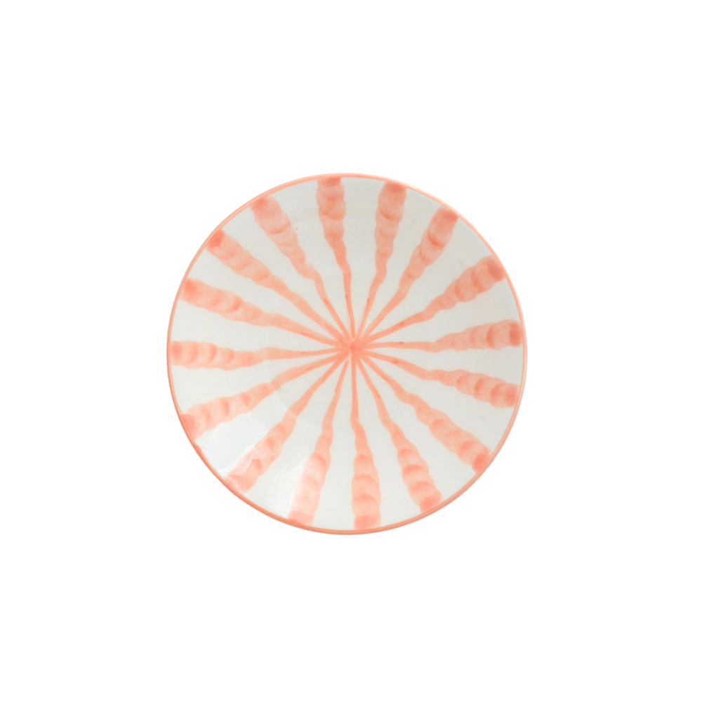 Woven Rosa  Hand-painted Wave Pasta Bowl, Blush