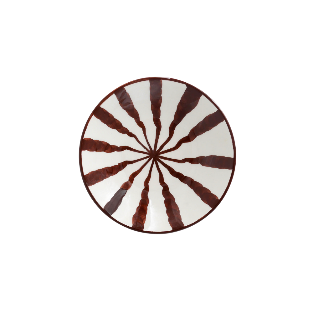 Woven Rosa  Hand-painted Wave Pasta Bowl, Espresso