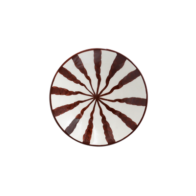 Woven Rosa  Hand-painted Wave Pasta Bowl, Espresso