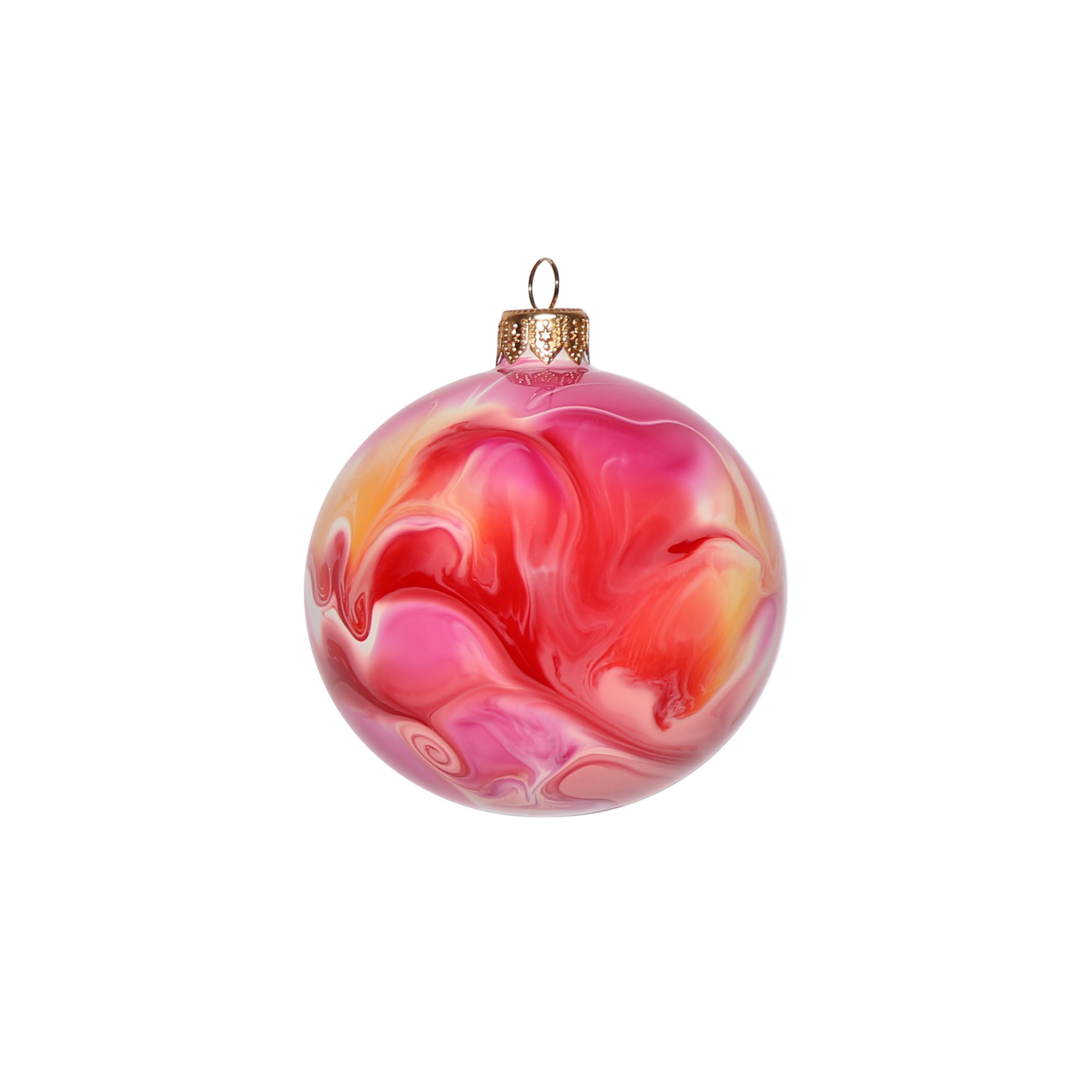 Paper Dreams Marble Effect Bauble Red, Orange & Pink - Radical Giving