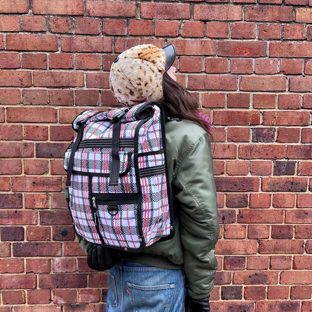 Goodordering Tartan Eco Rolltop Backpack & Pannier - Radical Giving