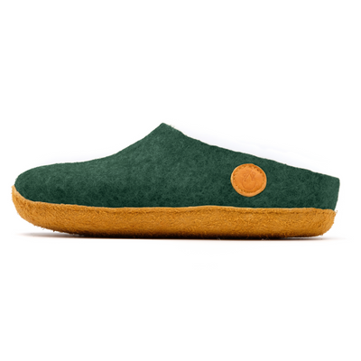 Handmade Wool Felt Slippers Gorkha Green - Radical Giving 