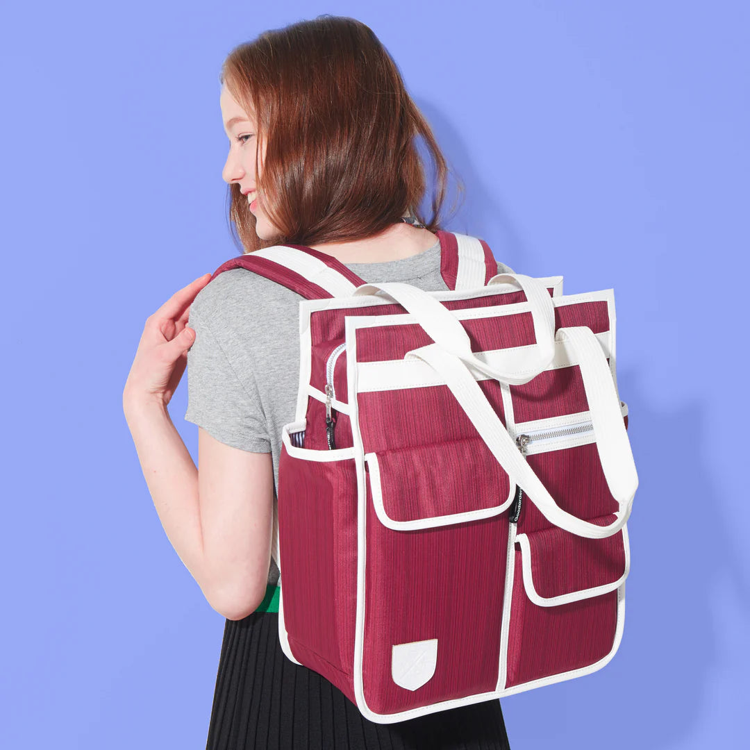 Goodordering Market Shopper Backpack & Pannier Maroon - Radical Giving