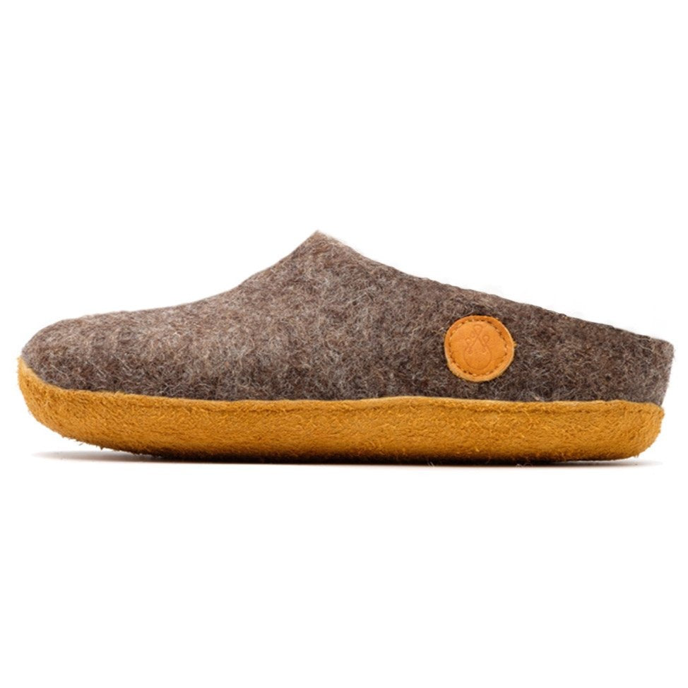 Wool Felt Slipper Yak Brown - Radical Giving - Nauseni