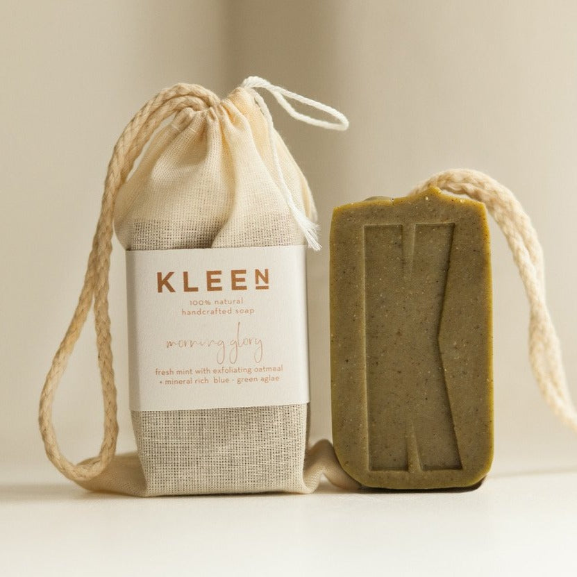 Kleen Morning Glory Natural Soap on a Rope - Radical Living