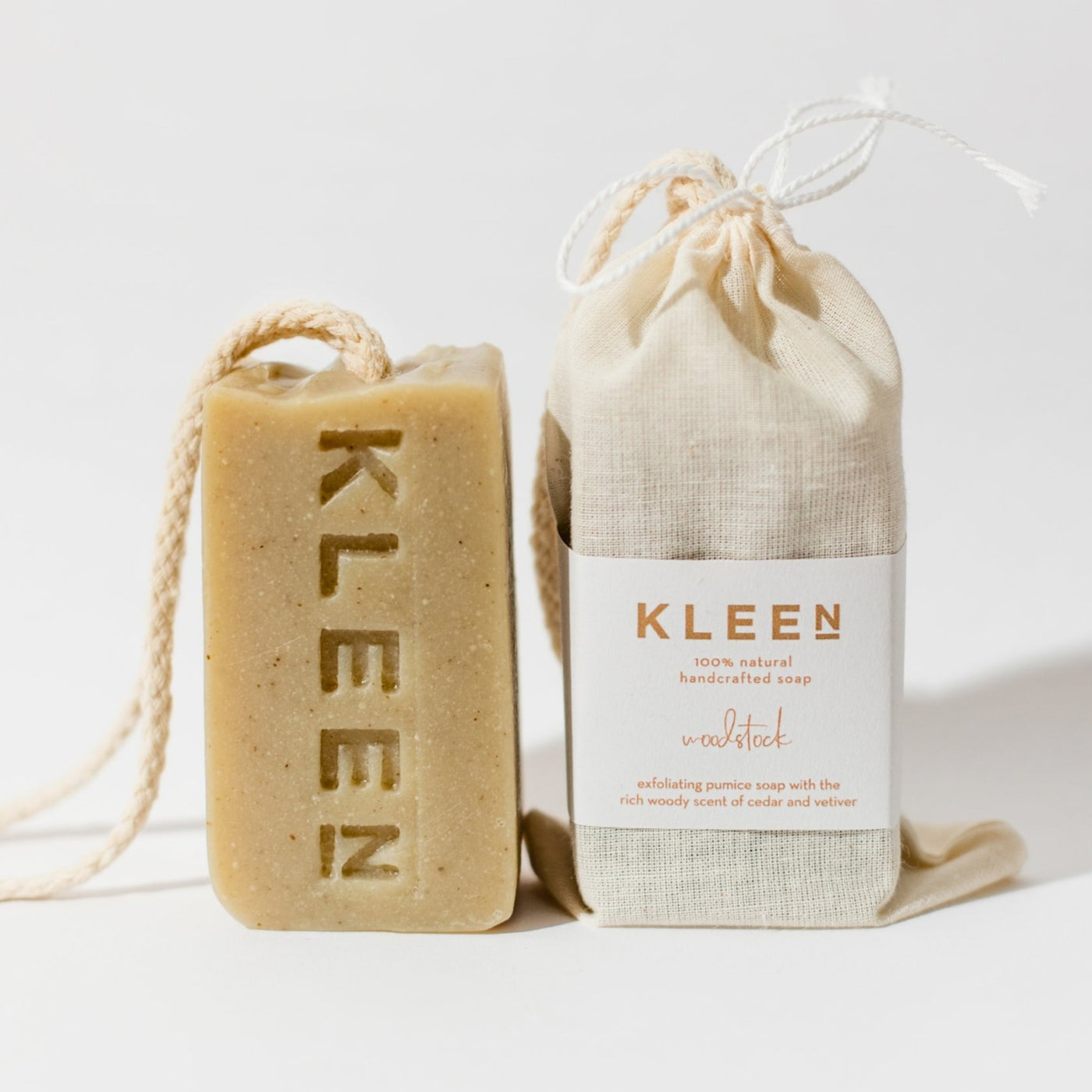 Kleen Woodstock Natural Soap on a Rope - Radical Living